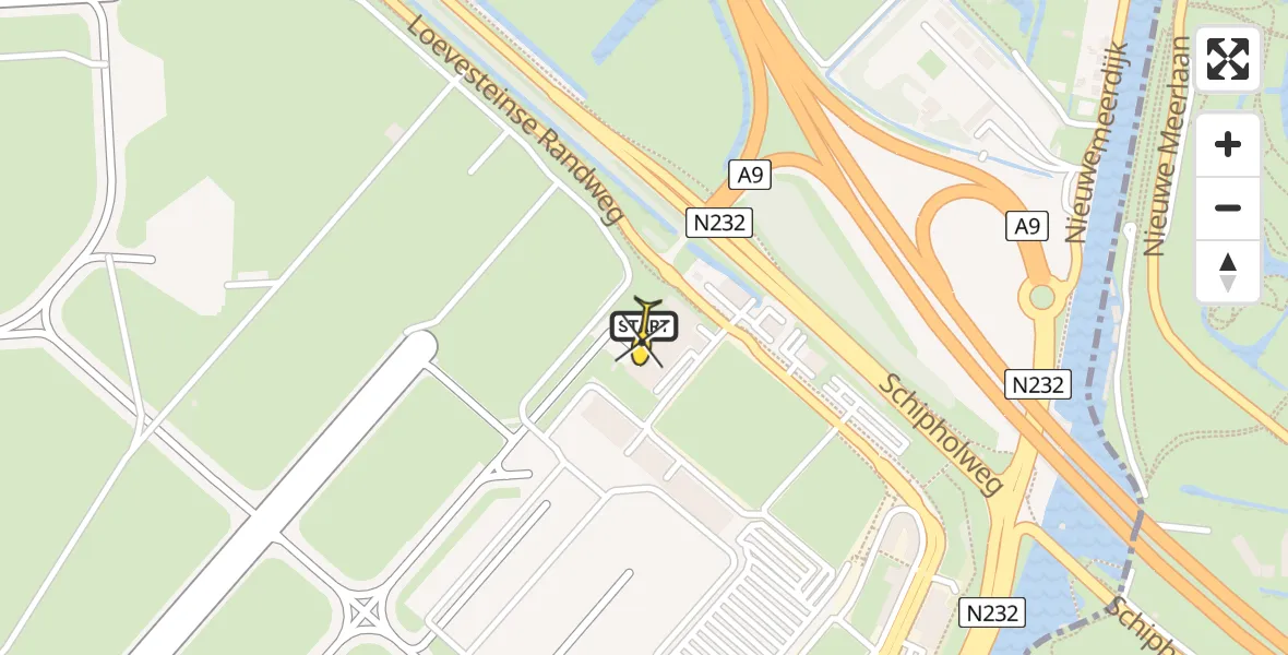 Vluchtroute Politiehelikopter van Schiphol naar Schiphol