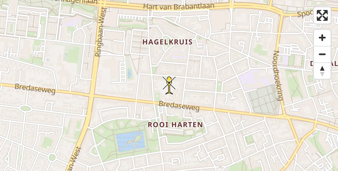 Routekaart van de vlucht: Lifeliner 3 naar Tilburg