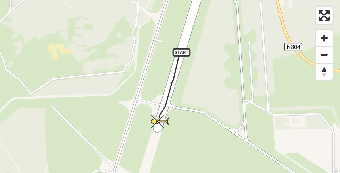 Routekaart van de vlucht: Politieheli naar Vliegbasis Deelen, Rolbaan