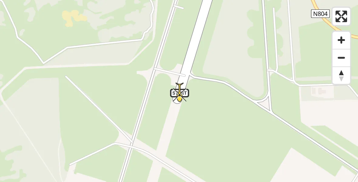 Routekaart van de vlucht: Politiehelikopter naar Vliegbasis Deelen, Rolbaan