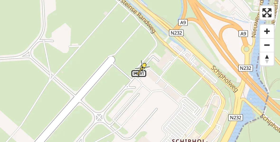 Routekaart van de vlucht: Politieheli naar Schiphol, Thermiekstraat