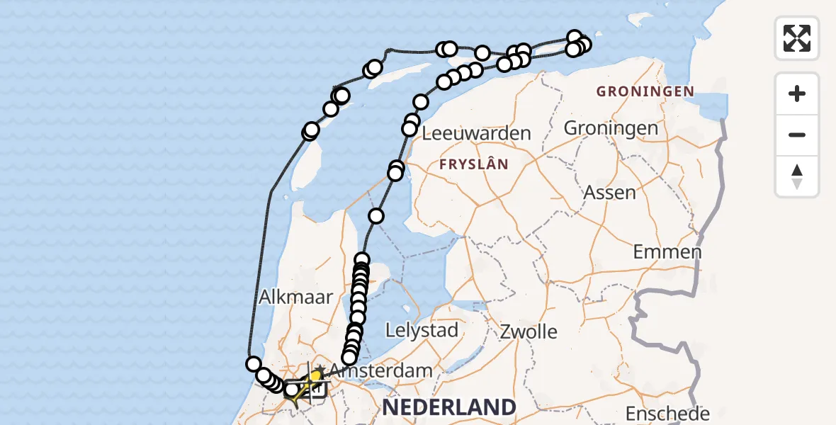 Routekaart van de vlucht: Politieheli naar Schiphol, Loevesteinse Randweg