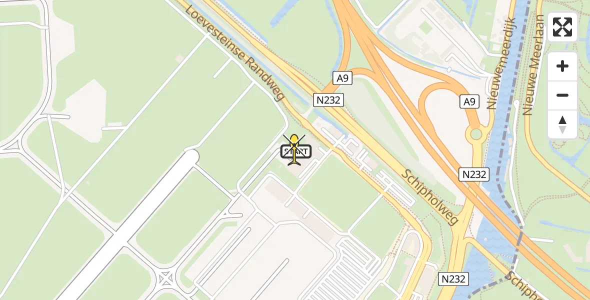 Routekaart van de vlucht: Politieheli naar Schiphol, Walaardt Sacréstraat