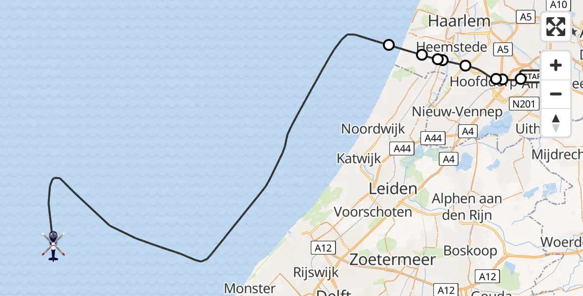 Vluchtroute Politiehelikopter Schiphol - , 30 oktober 2025, 10:54