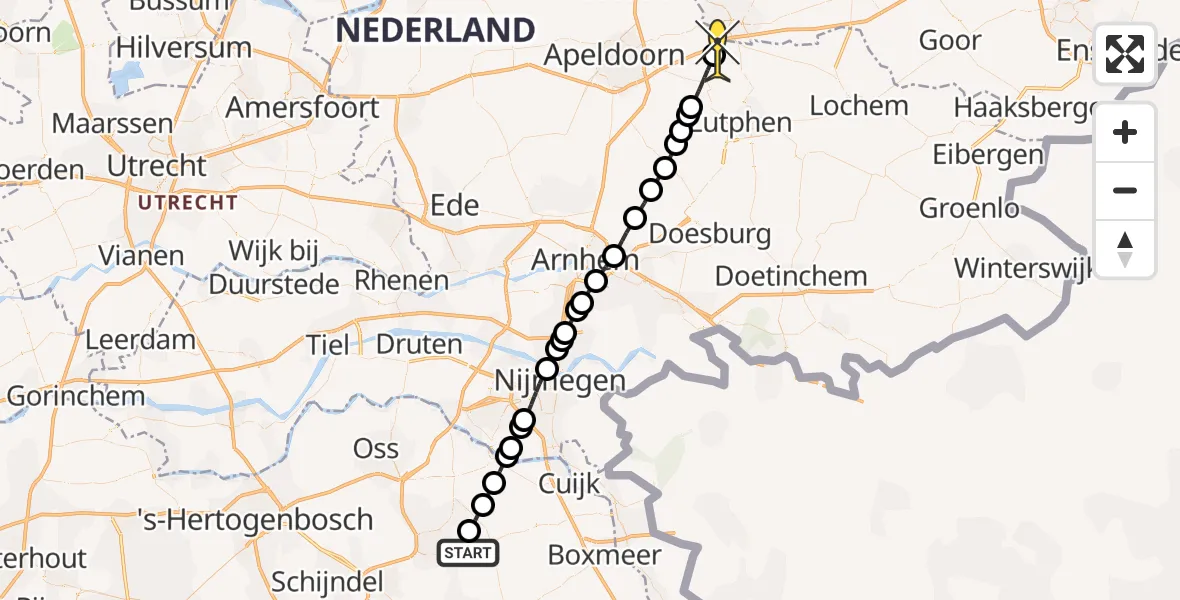 Routekaart van de vlucht: Lifeliner 3 naar Wilp, Kerkstraat