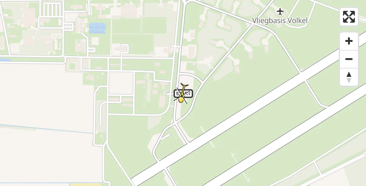 Routekaart van de vlucht: Lifeliner 3 naar Vliegbasis Volkel, Zeelandsedijk