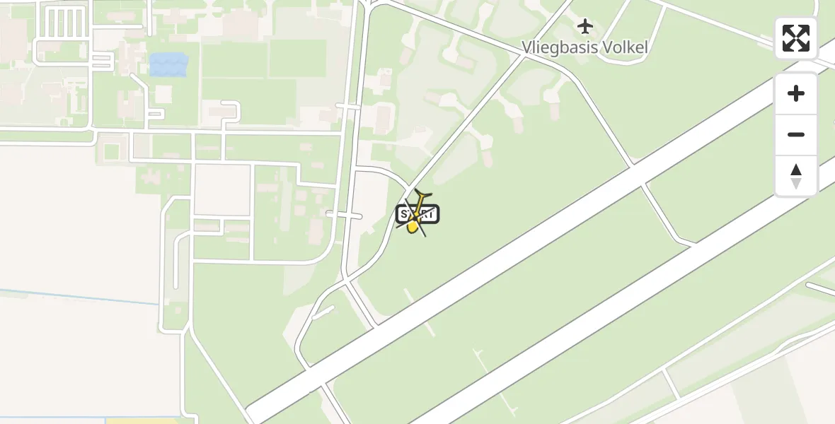 Routekaart van de vlucht: Politieheli naar Vliegbasis Volkel, Zeelandsedijk