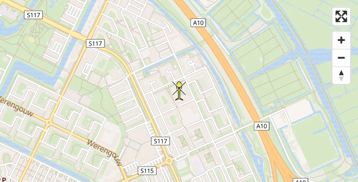 Routekaart van de vlucht: Lifeliner 1 naar Amsterdam