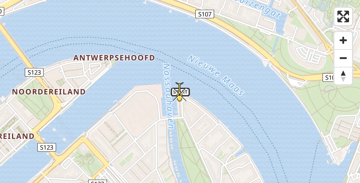 Routekaart van de vlucht: Lifeliner 2 naar Rotterdam, Nijverheidstraat