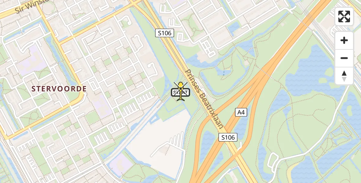 Routekaart van de vlucht: Lifeliner 2 naar Rijswijk, Plutopad