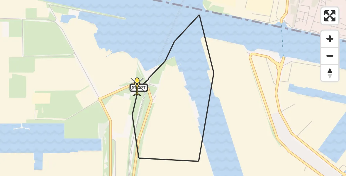 Routekaart van de vlucht: Lifeliner 1 naar Amsterdam Heliport, Maltaweg