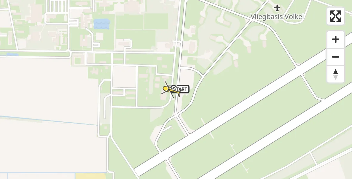 Routekaart van de vlucht: Politieheli naar Vliegbasis Volkel, Zeelandsedijk