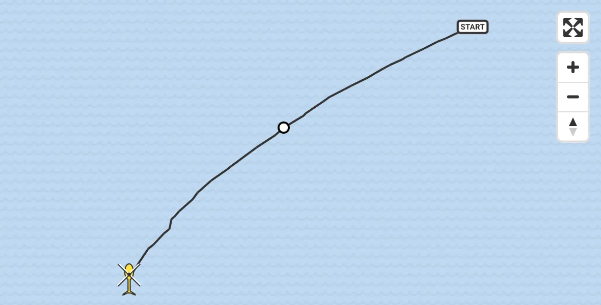 Routekaart van de vlucht: Kustwachthelikopter naar 
