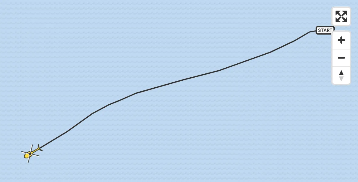 Routekaart van de vlucht: Kustwachthelikopter naar 