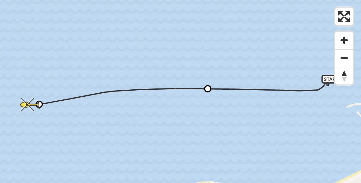 Routekaart van de vlucht: Kustwachthelikopter naar Vlissingen
