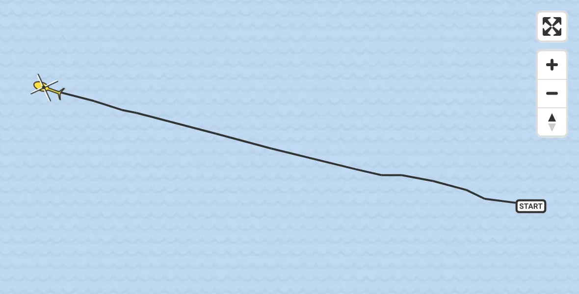 Routekaart van de vlucht: Kustwachthelikopter naar Vlissingen