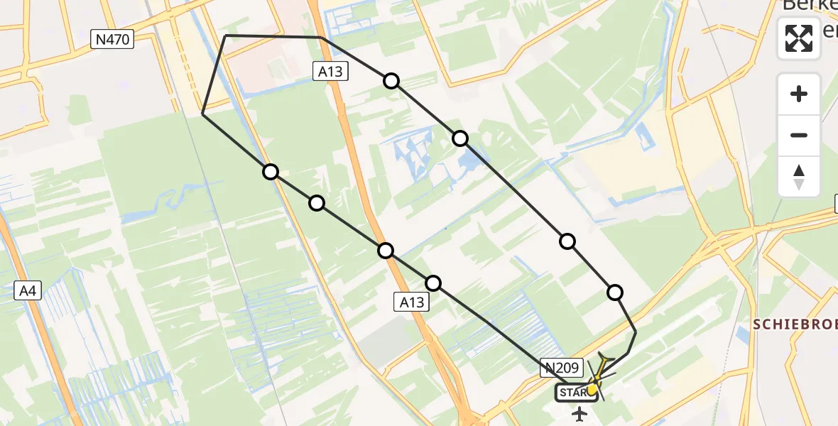Routekaart van de vlucht: Lifeliner 2 naar Rotterdam The Hague Airport, Hofweg