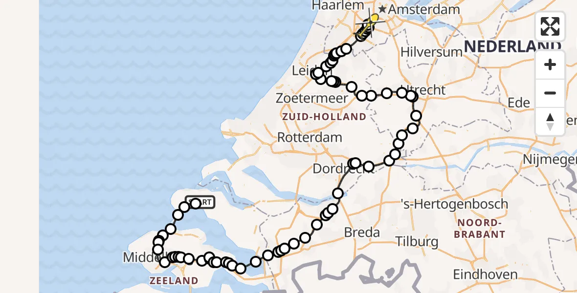 Routekaart van de vlucht: Politieheli naar Schiphol, Provincialeweg