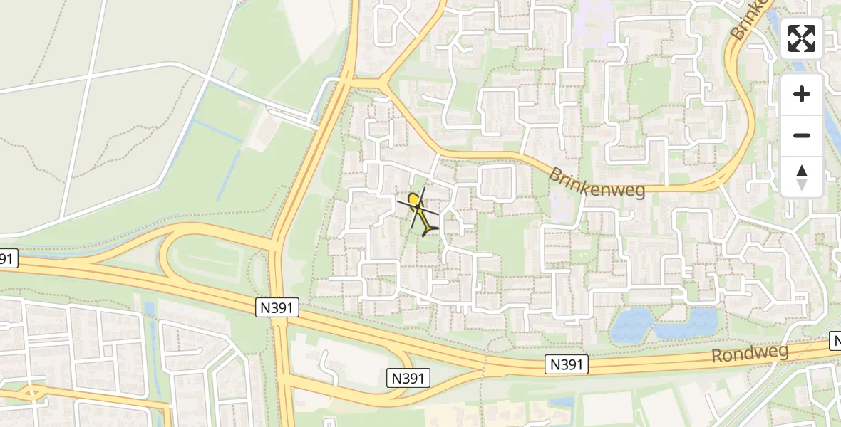 Routekaart van de vlucht: Lifeliner 4 naar Emmen