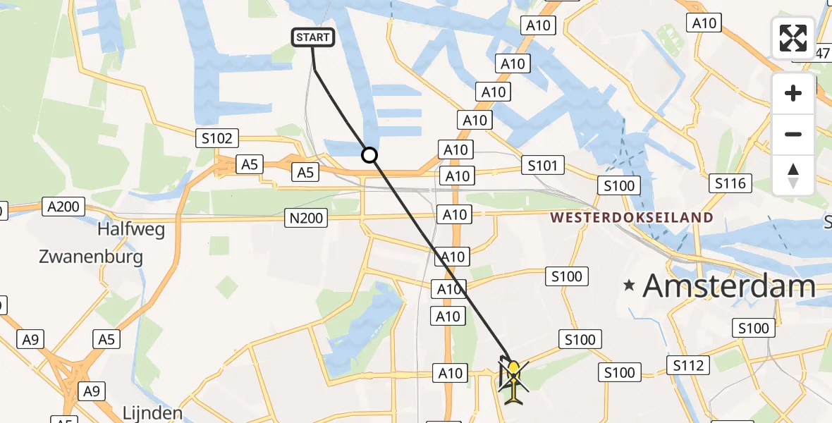 Routekaart van de vlucht: Lifeliner 1 naar Amsterdam, Maltaweg
