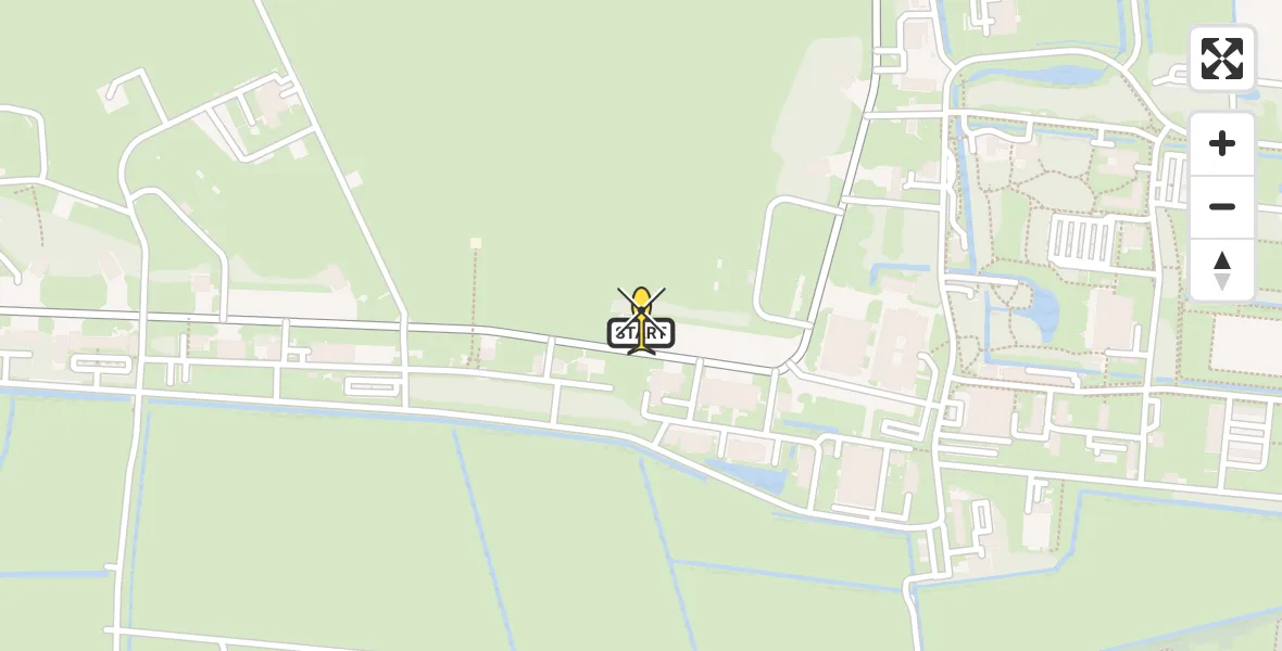Routekaart van de vlucht: Ambulancehelikopter naar Vliegbasis Leeuwarden, Keegsdijkje