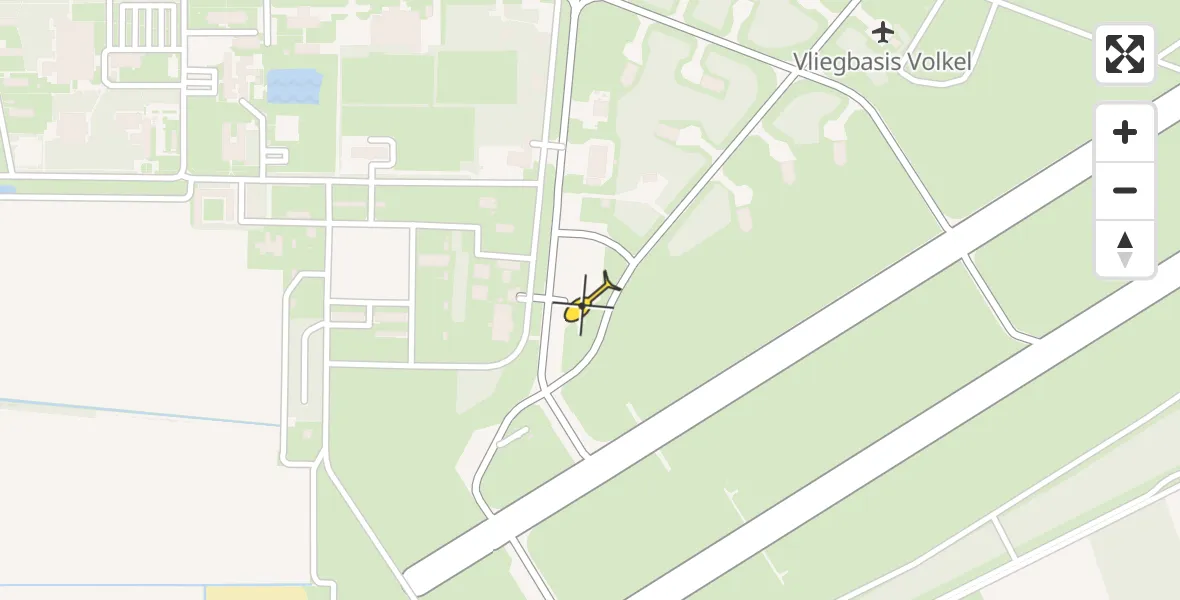 Routekaart van de vlucht: Politiehelikopter naar Vliegbasis Volkel