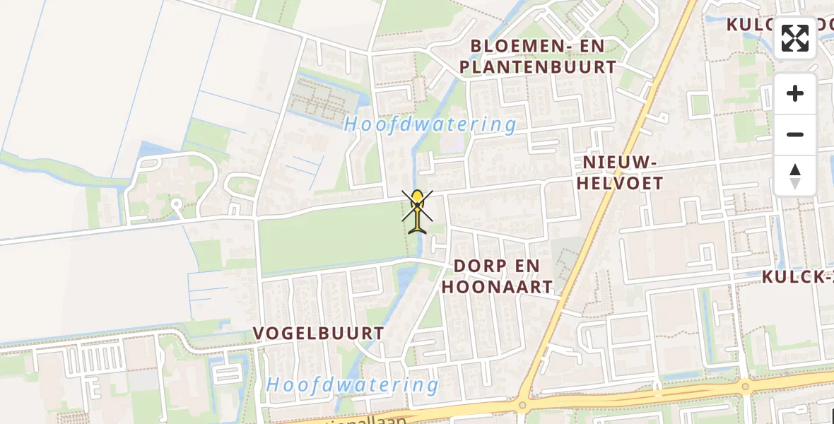 Routekaart van de vlucht: Traumahelikopter naar Hellevoetsluis