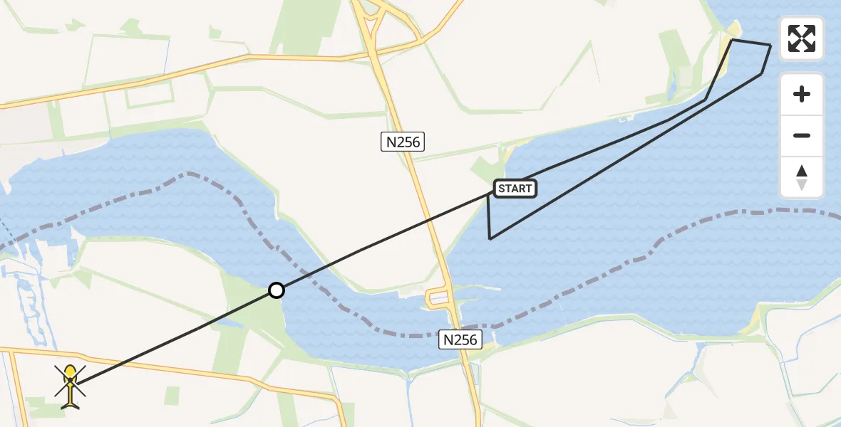 Routekaart van de vlucht: Kustwachthelikopter naar Wolphaartsdijk, Leendert Abrahamweg