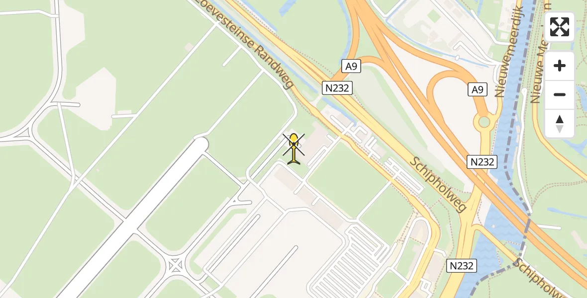 Vluchtroute Politiehelikopter van Schiphol naar Schiphol