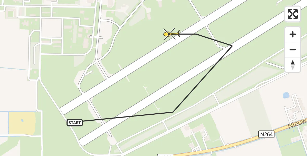 Routekaart van de vlucht: Lifeliner 3 naar Vliegbasis Volkel, Zeelandsedijk