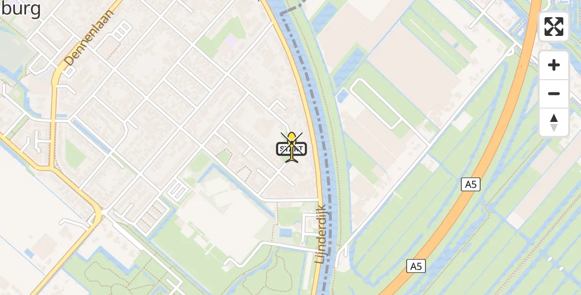 Routekaart van de vlucht: Politiehelikopter naar Zwanenburg, Wilgenlaan