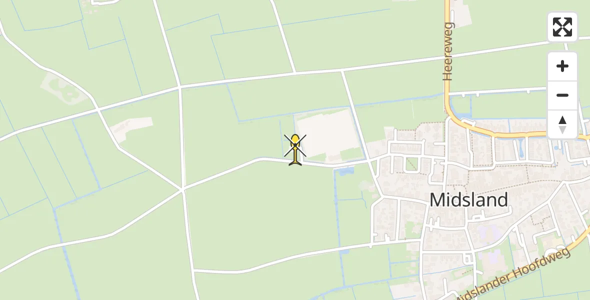 Routekaart van de vlucht: Lifeliner 1 naar Midsland