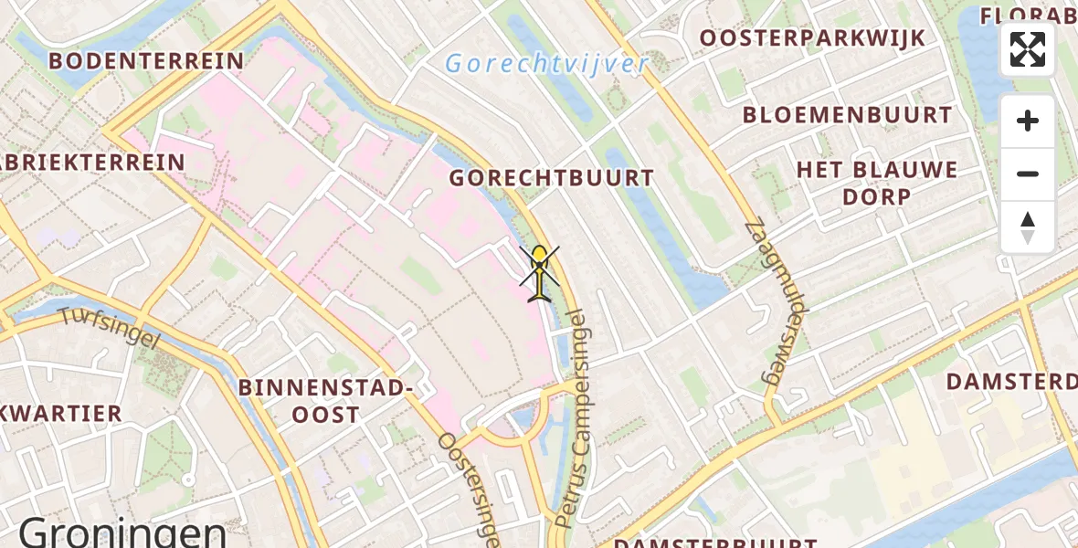 Routekaart van de vlucht: Lifeliner 1 naar Universitair Medisch Centrum Groningen