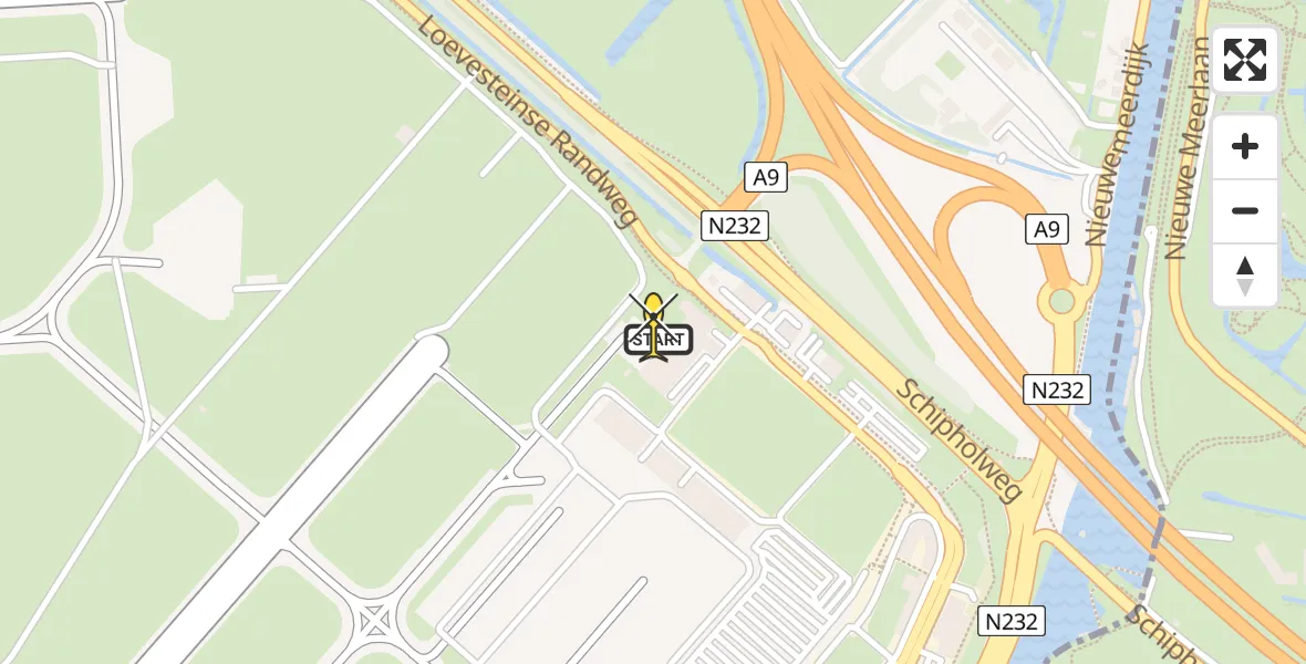 Vluchtroute Politiehelikopter van Schiphol naar Schiphol