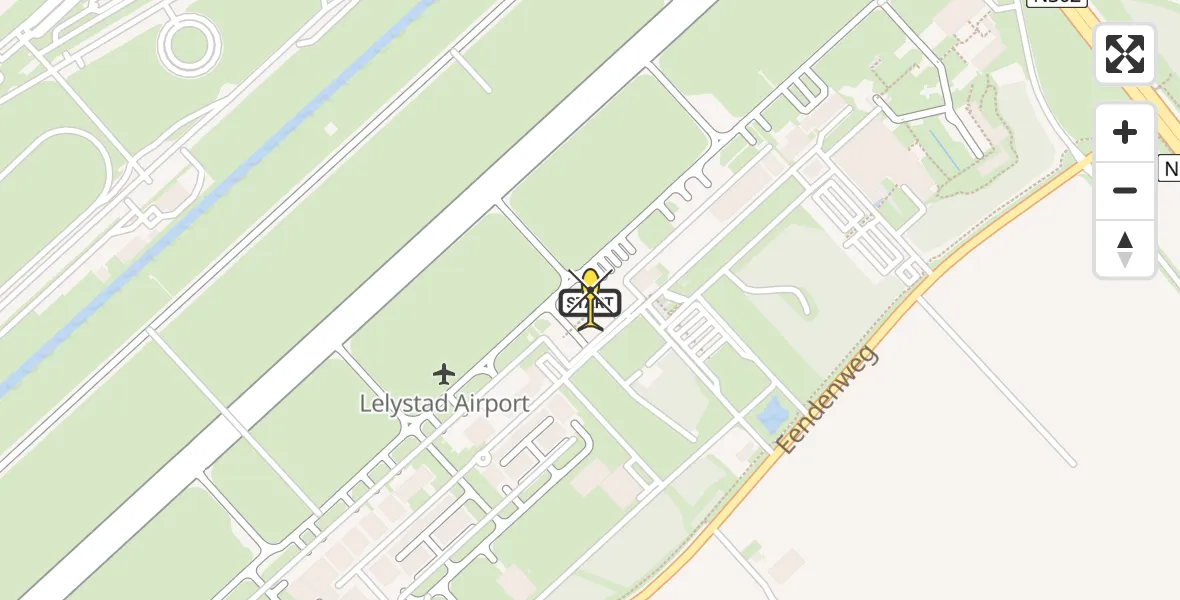 Routekaart van de vlucht: Lifeliner 3 naar Lelystad Airport, Emoeweg