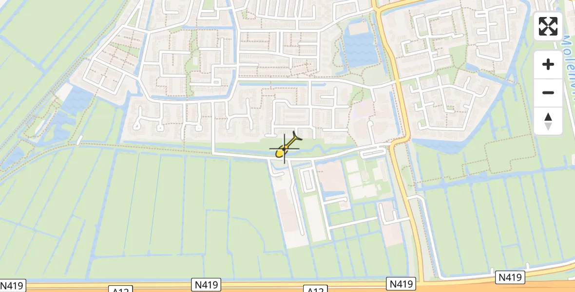 Routekaart van de vlucht: Lifeliner 1 naar Harmelen