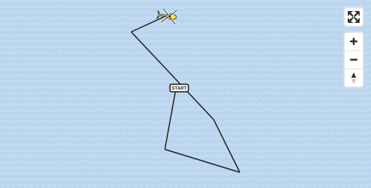 Routekaart van de vlucht: Kustwachthelikopter naar Vlissingen, Domburger Rassen