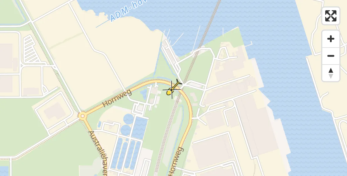 Routekaart van de vlucht: Lifeliner 1 naar Amsterdam Heliport