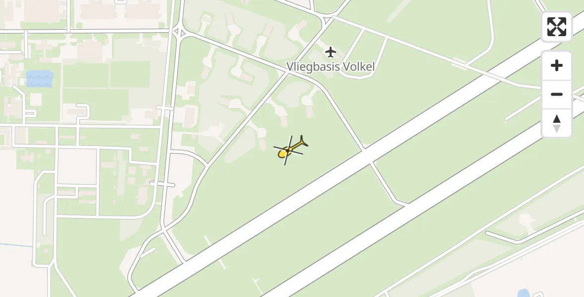 Routekaart van de vlucht: Politieheli naar Vliegbasis Volkel