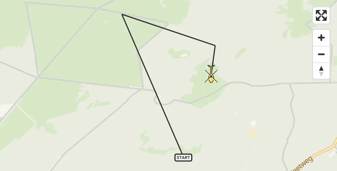 Routekaart van de vlucht: Politieheli naar Kootwijk, Kootwijkerdijk