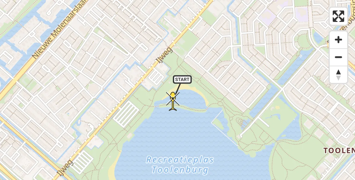 Routekaart van de vlucht: Lifeliner 1 naar Hoofddorp, Strand Noord