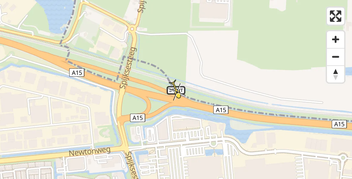 Routekaart van de vlucht: Lifeliner 2 naar Spijk, Arkel