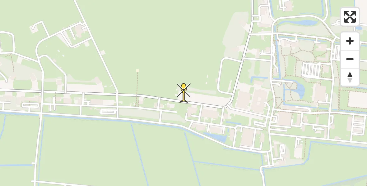 Routekaart van de vlucht: Ambulanceheli naar Vliegbasis Leeuwarden