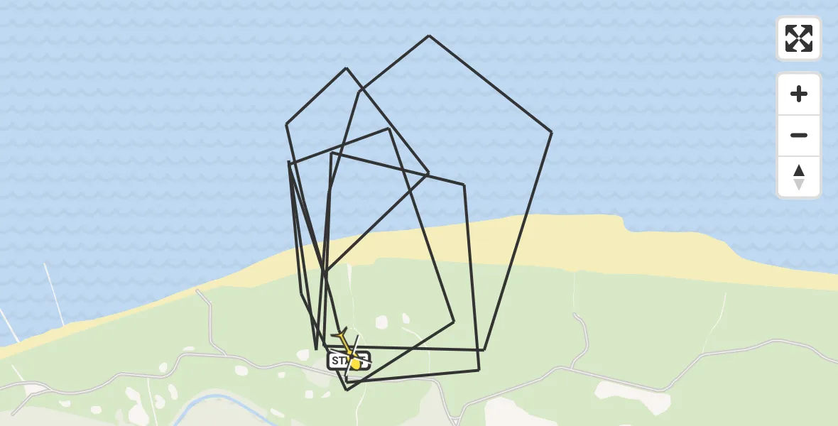 Routekaart van de vlucht: Kustwachthelikopter naar Vrouwenpolder, Strand Oostkapelle