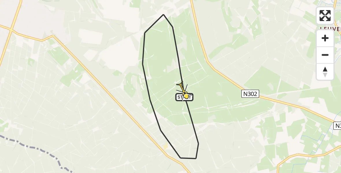 Routekaart van de vlucht: Politieheli naar Ermelo, Postweg