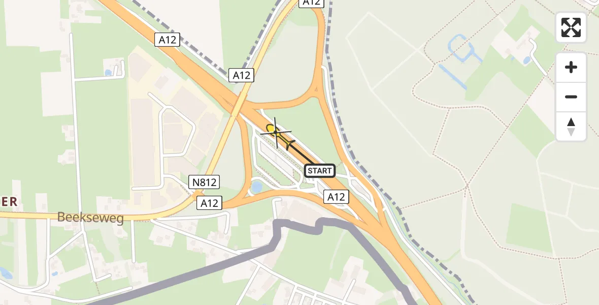 Routekaart van de vlucht: Lifeliner 3 naar Babberich