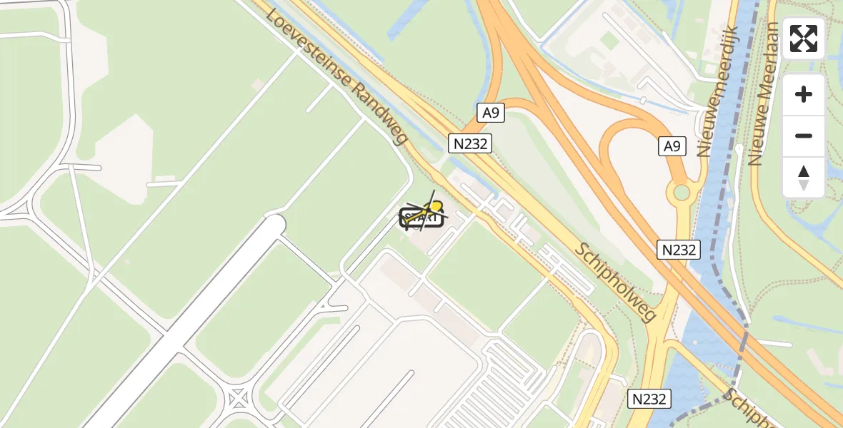 Vluchtroute Politiehelikopter van Schiphol naar Schiphol