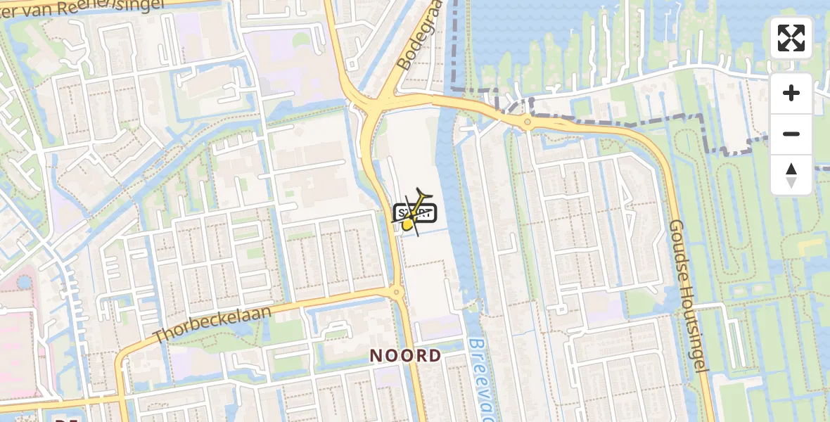 Routekaart van de vlucht: Lifeliner 2 naar Gouda, Bodegraafsestraatweg