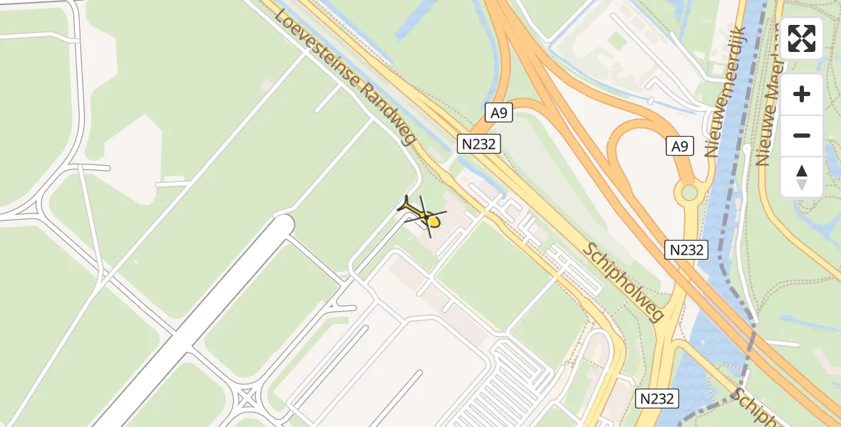 Vluchtroute Politiehelikopter van Schiphol naar Schiphol