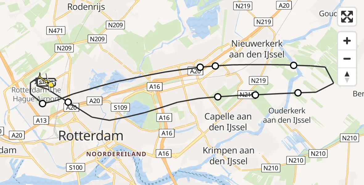 Routekaart van de vlucht: Lifeliner 2 naar Rotterdam The Hague Airport, Ada Lovelacestraat